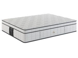Close-up of the Visco Perfection mattress by Camp David, showcasing its detailed quilted top and edge support